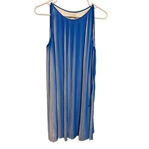 Max Studio Blue White Accordion Pleated Dress XS